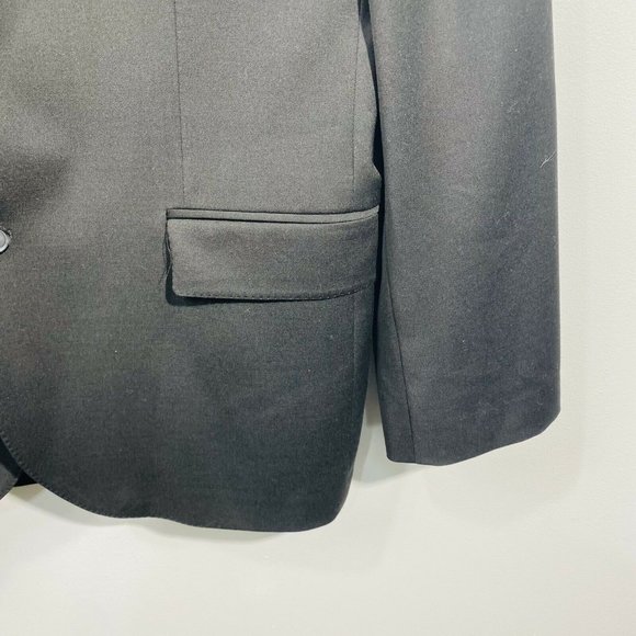 Express Mens Blazer suit Coat size 44R Black Stretch Wool Blend 2 Button - Picture 3 of 8